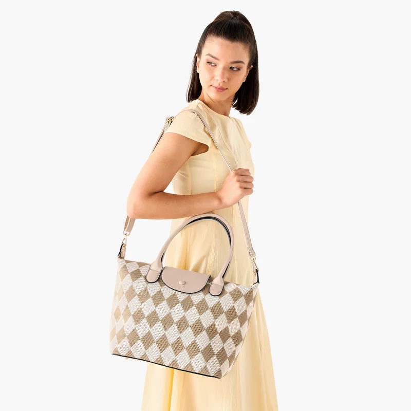 Bessie London Checked Tote Bag for Women